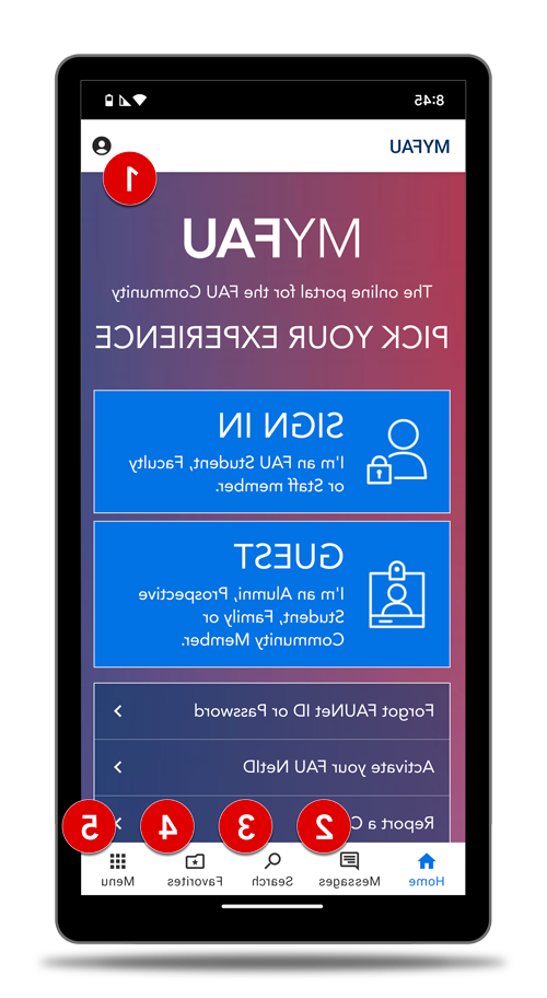 myfau app on a mobile device